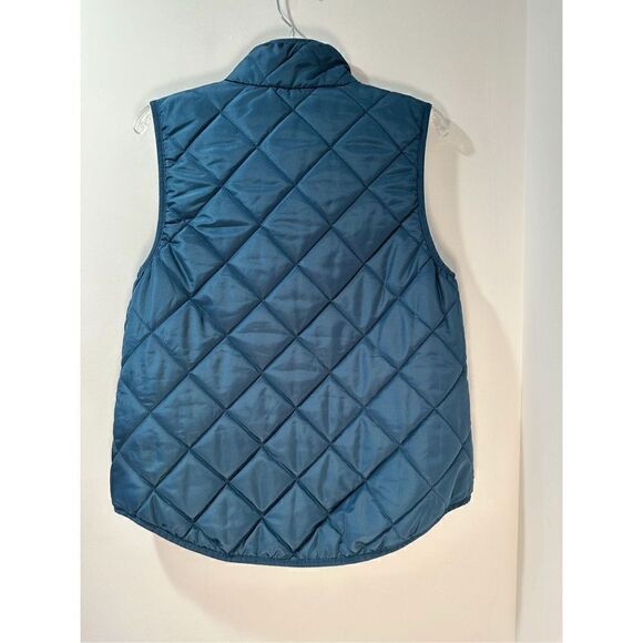 41 Hawthorn women’s quilted puffy blue vest with pockets size Large #40-1020 - Picture 2 of 7